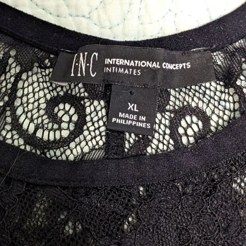 NWOT INC International Concepts Lace bodice / Floral Velvet Chemise / Mini Dress - Picture 5 of 11